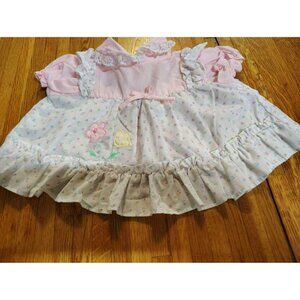 vtg cradle togs baby girl floral dress pink 0-6 months
